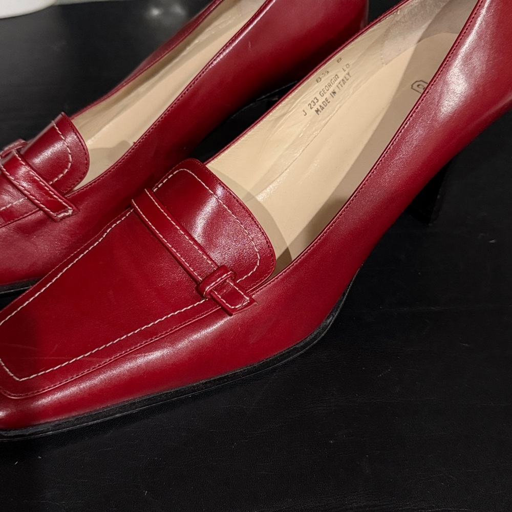 Pumps, Coach Red Leather 8.5 NARROW - Picture 4 of 8